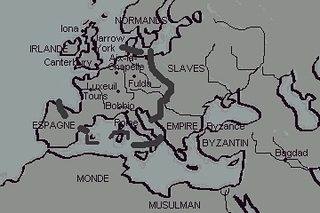 carte de l'Empire carolingien